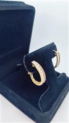 Gold-Diamond Earrings 36 Diamonds 2.16 Carat T.W. 14K Yellow Gold 5.69g